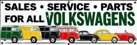 VW Sales Service Parts Sign